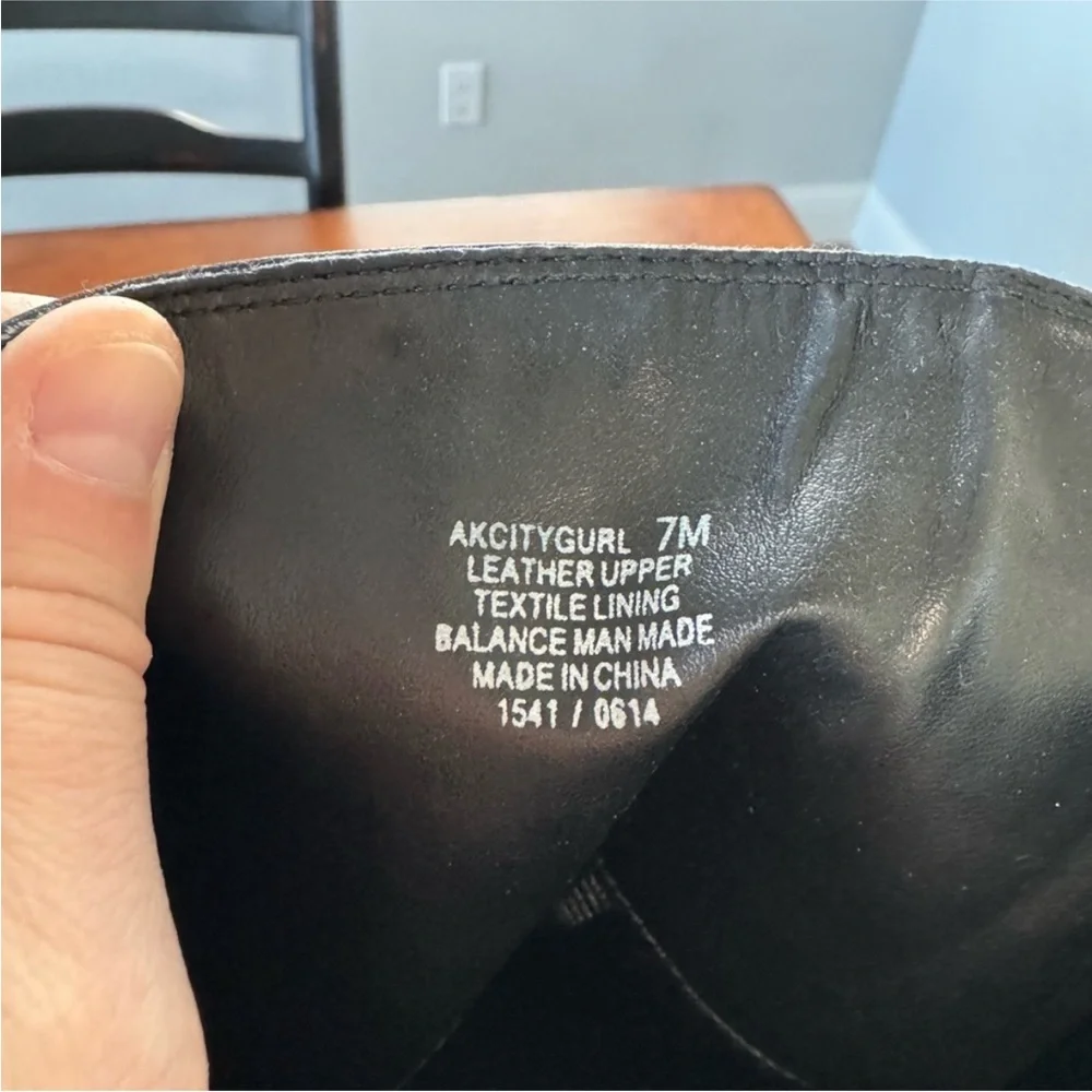 Anne Klein Black Knee-High Leather Boots